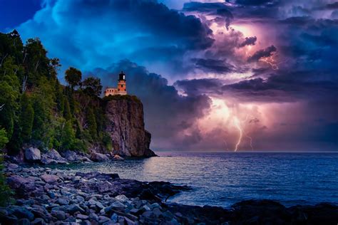 The Storm Rages On - Thunderstorm at Split Rock Lighthouse, Two Harbors MN | Split rock ...