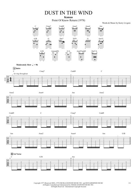 Dust in the Wind by Kansas - Full Score Guitar Pro Tab | mySongBook.com