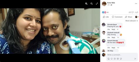 Malayalam actor Bala shares first pic with wife post liver transplant ...