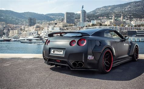 2015 Black Prior Design Nissan GT-R back view wallpaper - Car ...