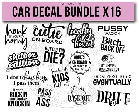 SVG BUNDLE X16 svg bundle car decals car decal svg | Etsy