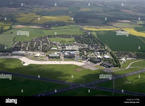 High level oblique aerial view south of R A F Royal Air Force Benson in Ewelme Oxfordshire ...