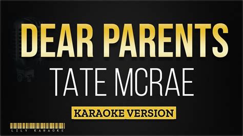 Tate McRae - Dear Parents (Karaoke Version) - YouTube