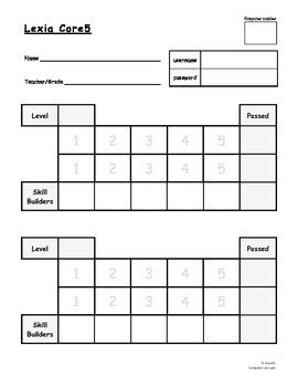 Lexia Core5 Student Progress Sheet by Computer Lab Lady | TpT