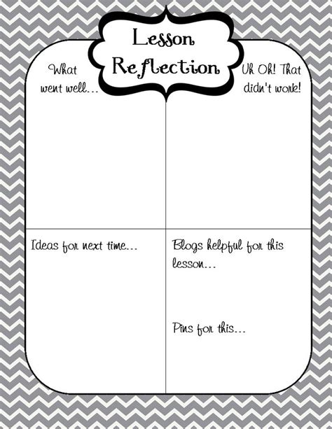 Lesson Reflection Freebie... | Teacher reflection, Teaching, Teacher projects