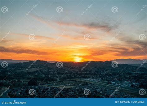 Sunset View from Mount Rubidoux in Riverside, California Stock Image ...