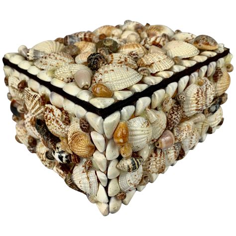 Shell Covered Lined Box at 1stDibs | shell covered box, shell boxes ...