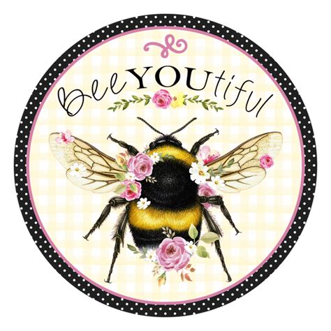 BEE-YOUtiful Inspirational Summer Spring Sign, Door Hanger, Wreath Sig – Burlap Bowtique