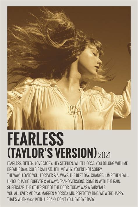 fearless (taylor’s version) 🎤🌻 in 2021 | Taylor swift posters, Taylor swift songs, Taylor swift