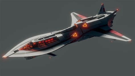 3D model Sillage - space frigate - 3D spaceship model VR / AR / low-poly | CGTrader