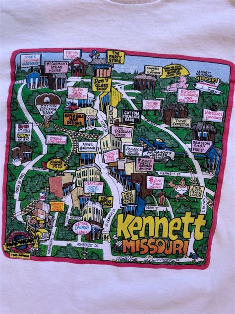 Vintage 1980s Kennett Missouri Map Graphic All Cotton Novelty | Etsy