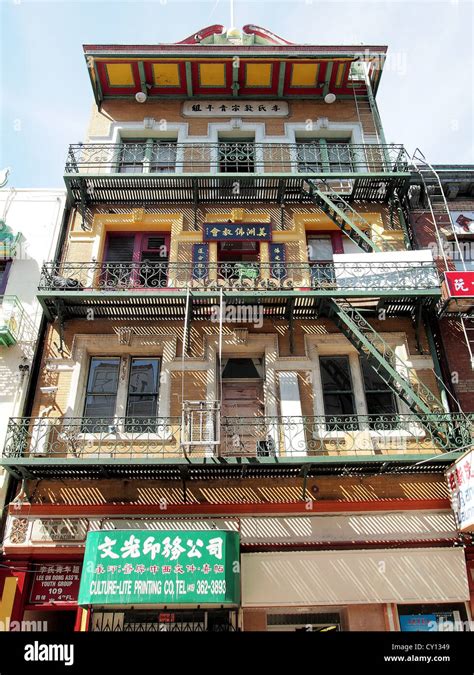 Front of Old Building In Chinatown, San Francisco, California, USA Stock Photo - Alamy