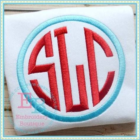 circle monogram embroidery font to be use for machine embroidery ...