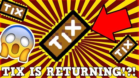 TIX IS RETURNING BACK TO ROBLOX!?! - YouTube