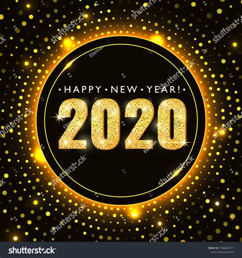 Happy New Year Banner Glitter Gold Stock Vector (Royalty Free ...