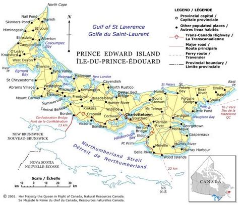 Map of Canada Regional City in the Wolrd: Prince Edward Island Map Political