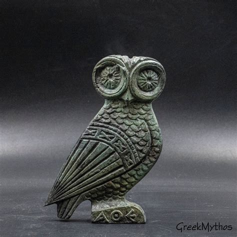 Greek Bronze Owl Art Sculpture Bird of Wisdom Goddess Athena - Etsy