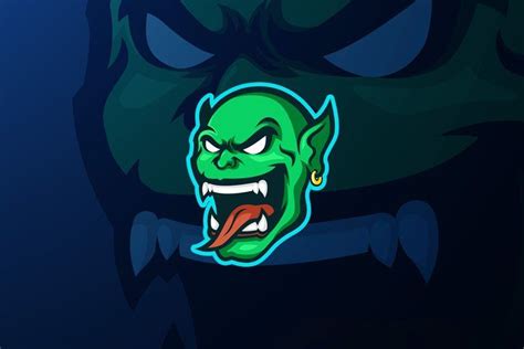 Green Goblin Head Mascot Vector Logo | Vector logo, Green goblin, Goblin