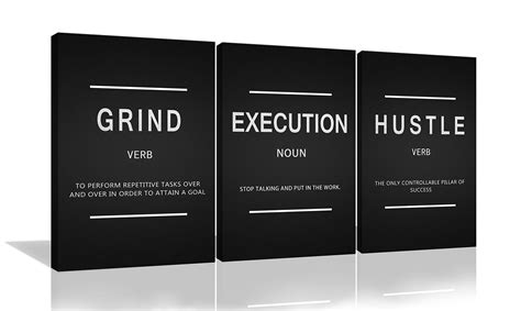 Buy Urttiiyy Grind Hustle Execution Entrepreneur Quotes Inspirational WallArt Canvas Prints ...