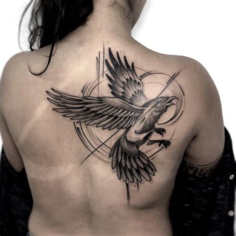 Minimalist Raven Tattoo