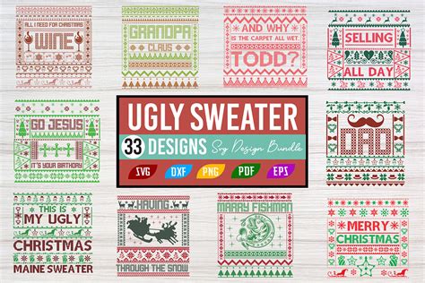 UGLY SWEATER Svg Design Bundle Graphic by ijdesignerbd777 · Creative ...