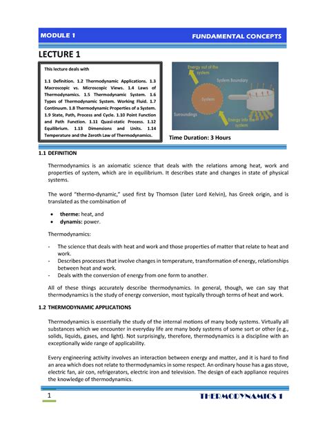 Thermo-1 - Thermodynamics lecture and practice materials. - LECTURE 1 1 DEFINITION ...