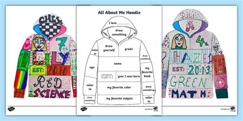 Printable Worksheet All About Me Hoodie Template |Twinkl USA