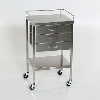 Stainless Steel Utility Cart with 3 Drawers MCM522
