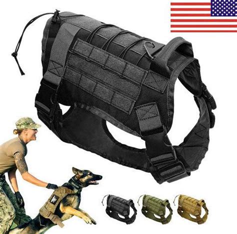 Police K9 Tactical Training Dog Harness Military Adjustable