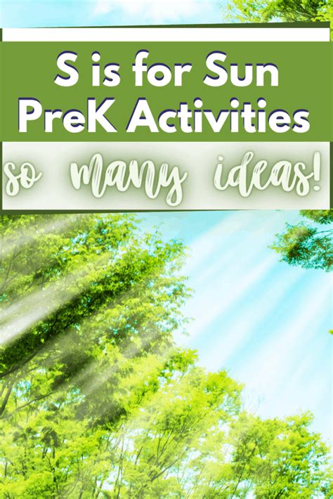 Sun Activities for Preschool Summer Theme