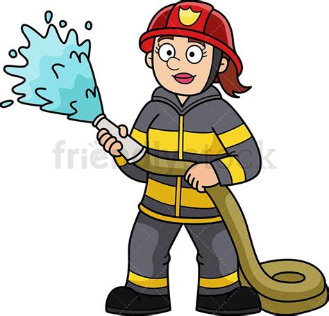 Female Firefighter Cartoon Clipart Vector - FriendlyStock | Female ...