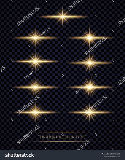 Gold Light Flare Effects Set Isolated 库存矢量图（免版税）2176789831 | Shutterstock