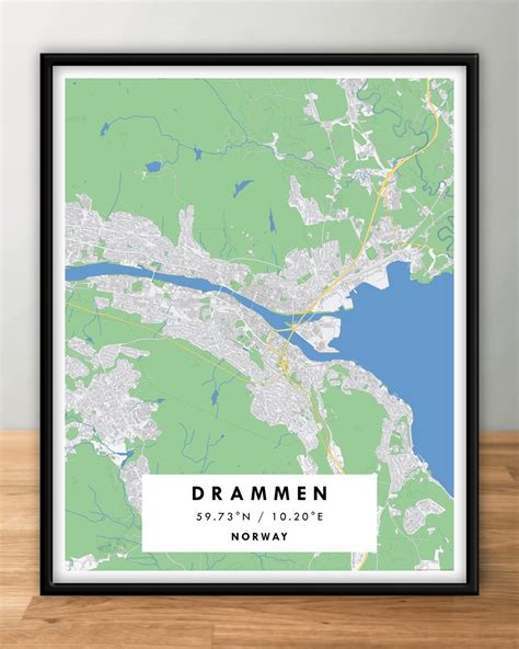 DRAMMEN, Norway – Digital Map Poster – Geographical