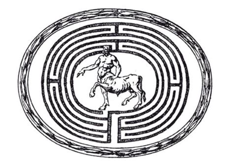 Engraving of the Minotaur in a labyrinth. Aliens, Labyrinth Maze ...