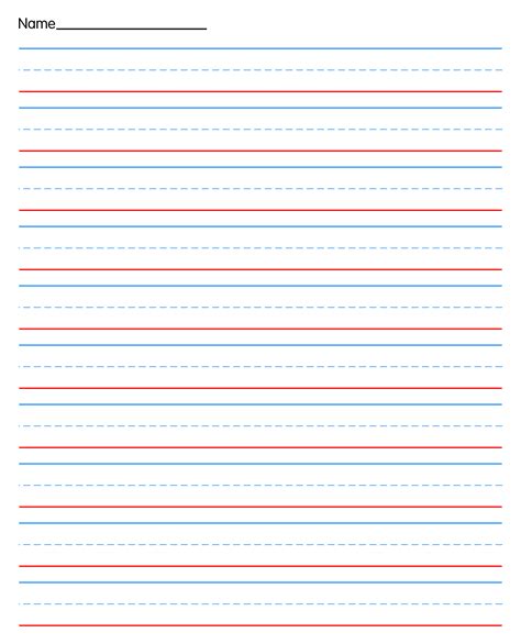 Red And Blue Lined Handwriting Paper Printable