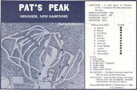 1970-71 Pats Peak Trail Map - New England Ski Map Database - NewEnglandSkiHistory.com