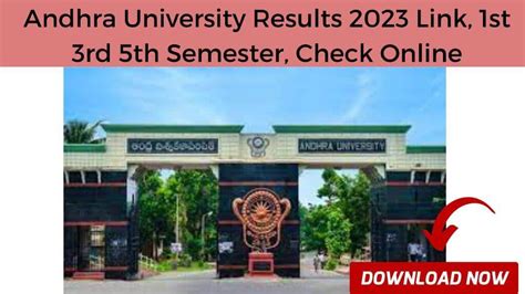 Andhra University Results 2023 Link, 1st 3rd 5th Semester, Check Online - Smart Classes