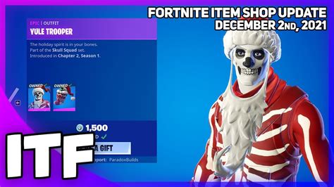 Fortnite Item Shop YULE TROOPER IS BACK! [December 2nd, 2021] (Fortnite Battle Royale) - YouTube