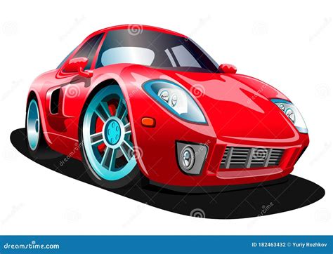 Sports Red Cartoon Car On A White Background. Vector Illustration Stock ...