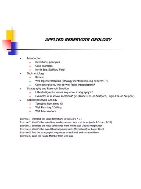 PPT - APPLIED RESERVOIR GEOLOGY PowerPoint Presentation, free download ...