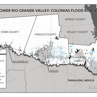 Map of flood-prone colonias in the lower Rio Grande Valley (data from ...