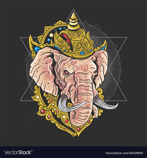 Lord ganesha hindu god artwork Royalty Free Vector Image