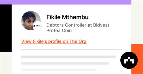 Fikile Mthembu - Debtors Controller at Bidvest Protea Coin | The Org