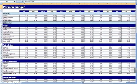 Monthly Expense Spreadsheet | Template Business