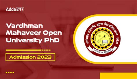 Vardhman Mahaveer Open University PhD Admission 2023 Exam Date Out