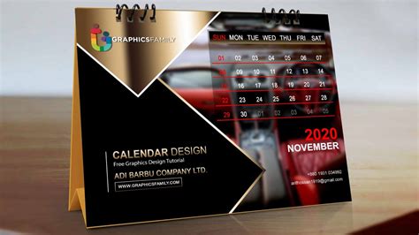 Free Photoshop Modern Calendar Design – GraphicsFamily