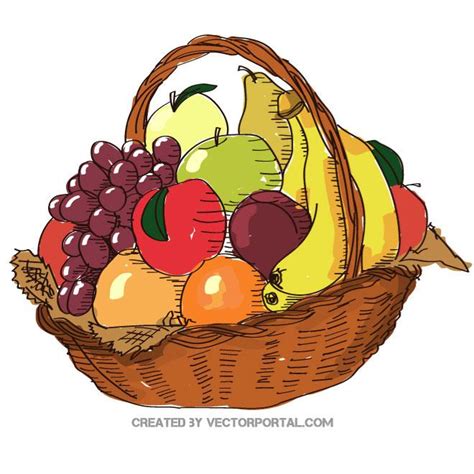 Fruit basket illustration.ai Royalty Free Stock SVG Vector