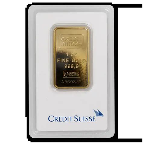 Buy 1 oz Gold Credit Suisse Bar w/ Assay Card | Bullion.com