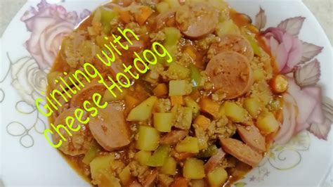 How to make Giniling with Cheese Hotdog - YouTube