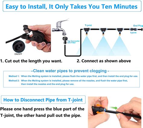 Mister System 65FT, Patio Misters for Cooling, Outdoor Misting System by DIY, Misters for ...